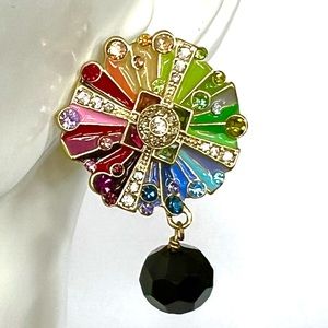 Heidi Daus 🆕 Color Wheel omega earrings in black velvet Heidi Daus travel pouch